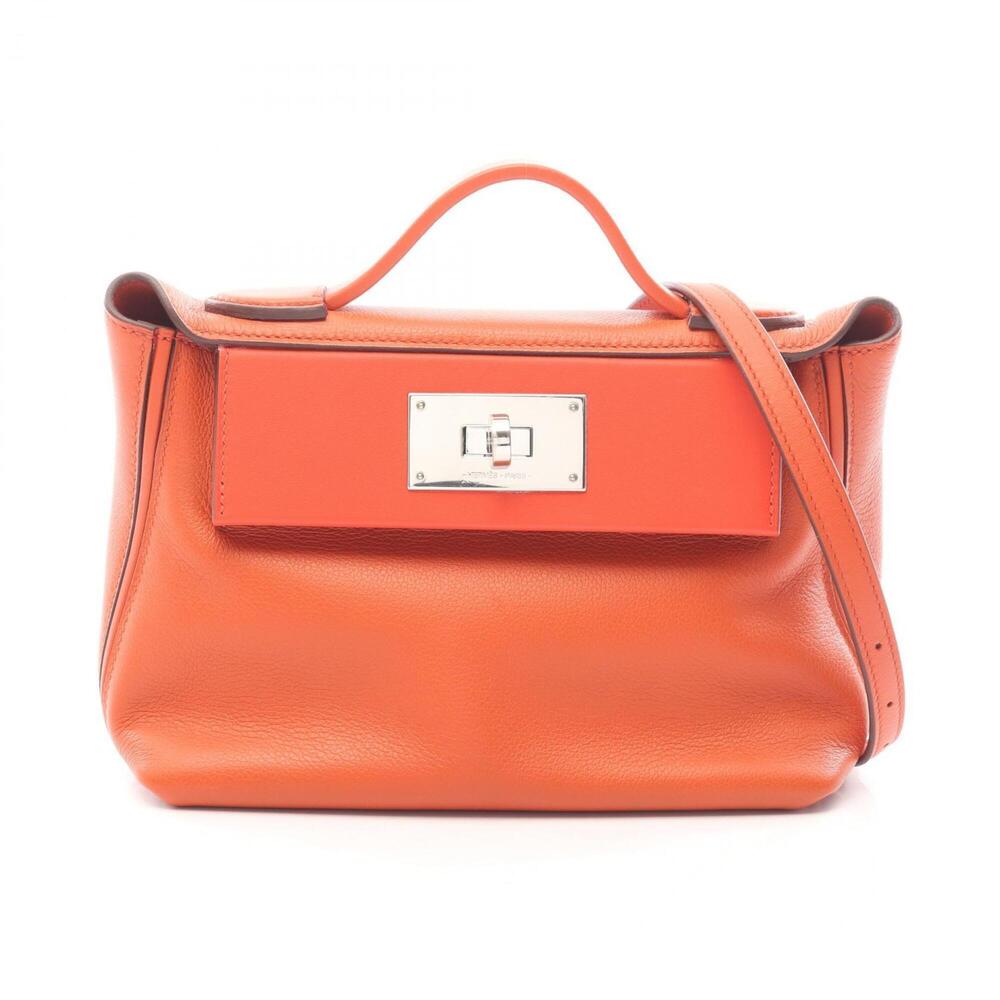 Hermes 24 Vanquatre 21 Mini Capucines Anemone 2-Way Handbag Evercolor Veau Sw...